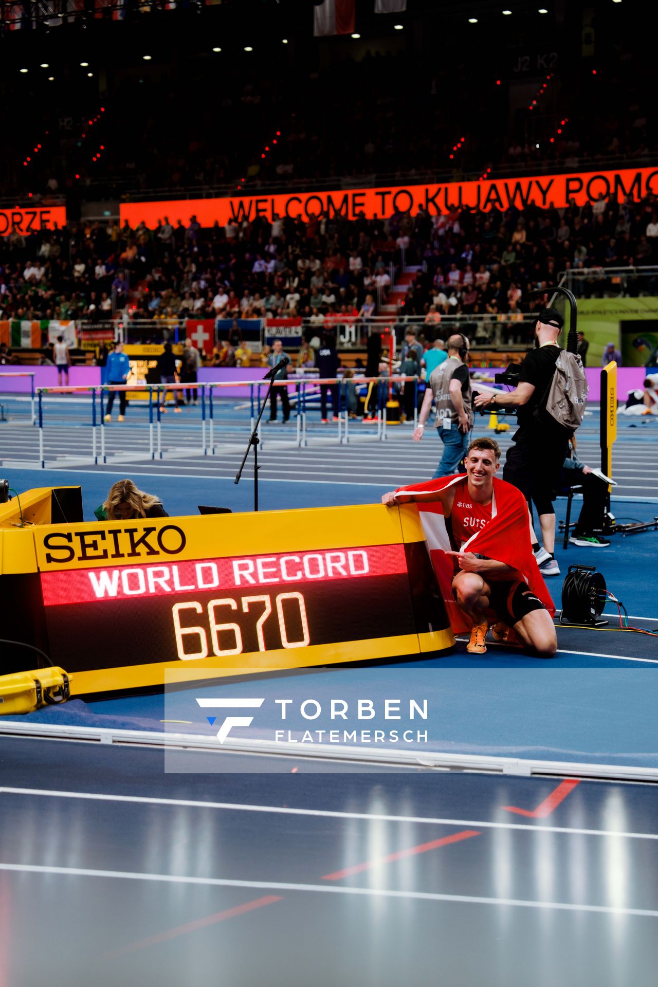 Simon Ehammer (Switzerland) on 21.03.2026 at the World Athletics Indoor Championships 2026 in Torun
