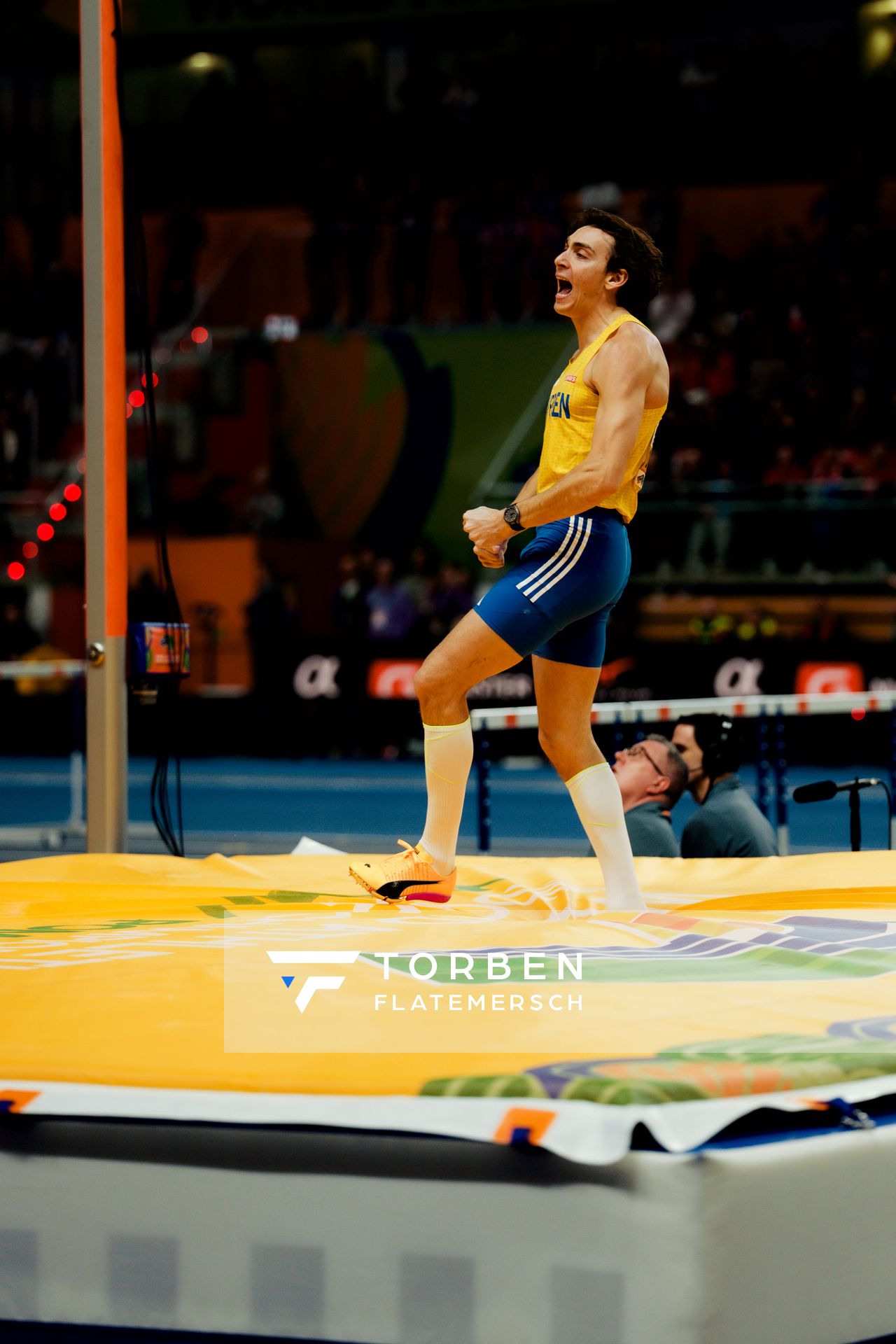 Armand Duplantis (Sweden) on 21.03.2026 at the World Athletics Indoor Championships 2026 in Torun