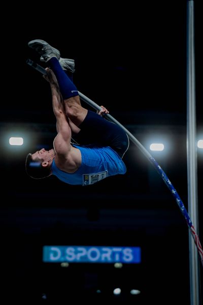 Matt Ludwig (USA) beim Stabhochsprung am 20.02.2022 beim ISTAF in Duesseldorf