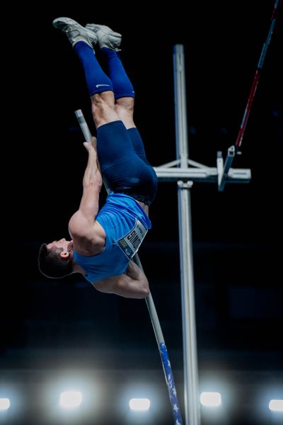 Matt Ludwig (USA) beim Stabhochsprung am 20.02.2022 beim ISTAF in Duesseldorf