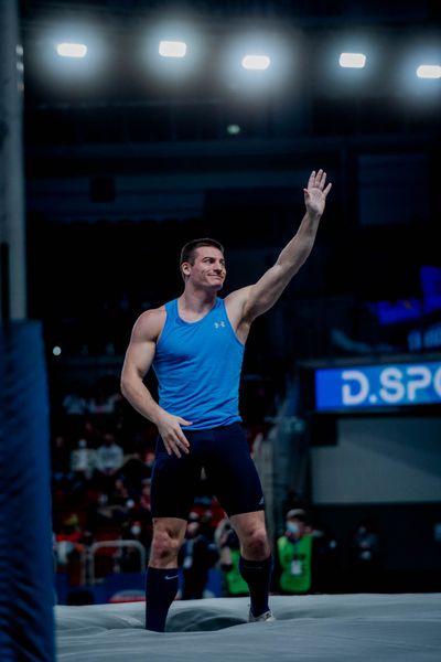 Matt Ludwig (USA) beim Stabhochsprung am 20.02.2022 beim ISTAF in Duesseldorf