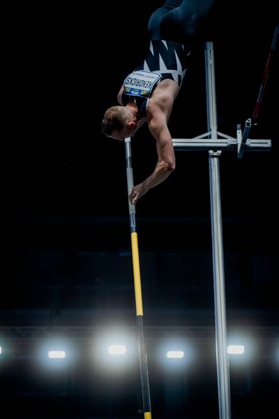 Sam Kendricks (USA) beim Stabhochsprung am 20.02.2022 beim ISTAF in Duesseldorf