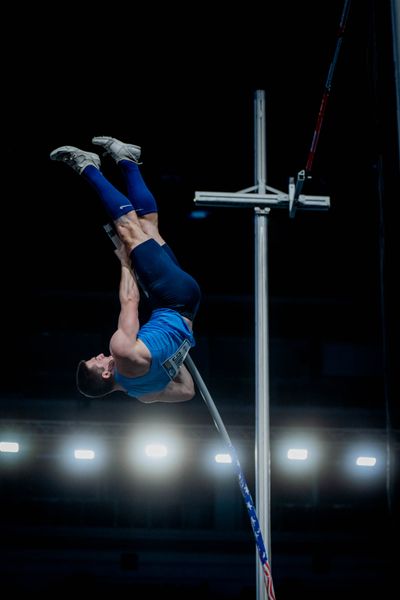 Matt Ludwig (USA) beim Stabhochsprung am 20.02.2022 beim ISTAF in Duesseldorf