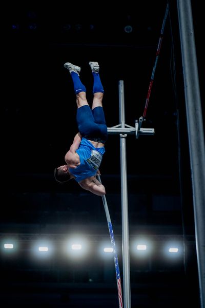 Matt Ludwig (USA) beim Stabhochsprung am 20.02.2022 beim ISTAF in Duesseldorf