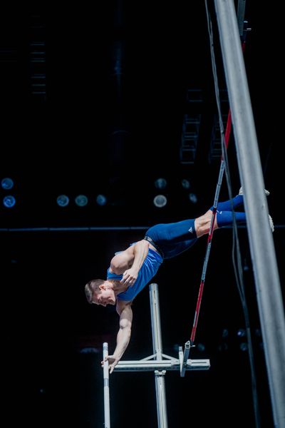 Matt Ludwig (USA) beim Stabhochsprung am 20.02.2022 beim ISTAF in Duesseldorf