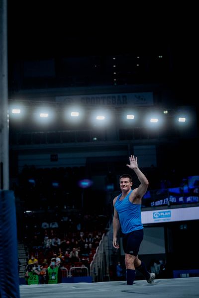 Matt Ludwig (USA) beim Stabhochsprung am 20.02.2022 beim ISTAF in Duesseldorf