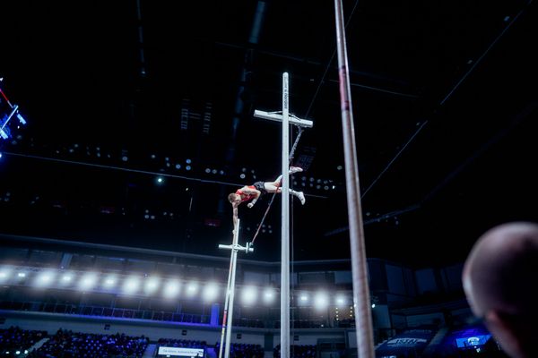 Torben Blech (GER) im Stabhochsprung am 29.01.2023 beim ISTAF Indoor im PSD Bank Dome in Duesseldorf