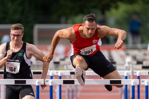 Georg Fleischhauer (LG Eintracht Frankfurt) ueber 110m Huerden am 26.07.2020 waehrend der Sparkassen Gala in Regensburg