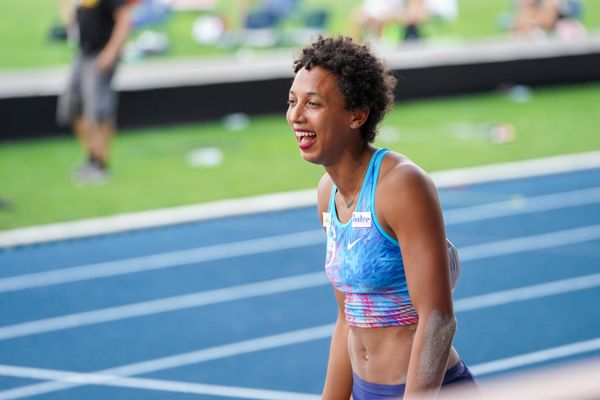 Deutsche Meisterin im Weitsprung Malaika Mihambo (LG Kurpfalz) am 09.08.2020 waehrend den deutschen Leichtathletik-Meisterschaften 2020 im Eintracht-Stadion in Braunschweig an Tag 2 (Nachmittags-Session)