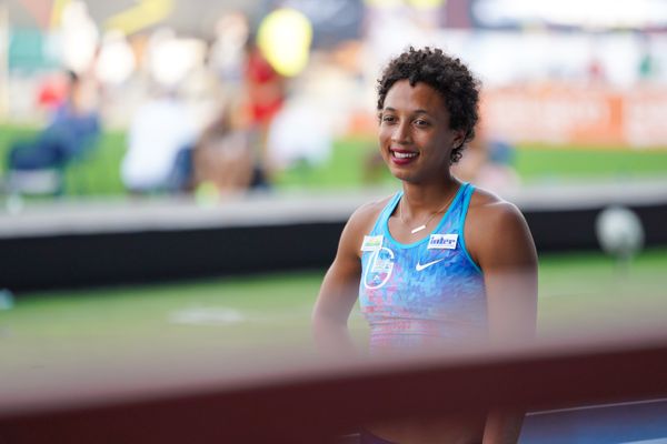 Deutsche Meisterin im Weitsprung Malaika Mihambo (LG Kurpfalz) am 09.08.2020 waehrend den deutschen Leichtathletik-Meisterschaften 2020 im Eintracht-Stadion in Braunschweig an Tag 2 (Nachmittags-Session)