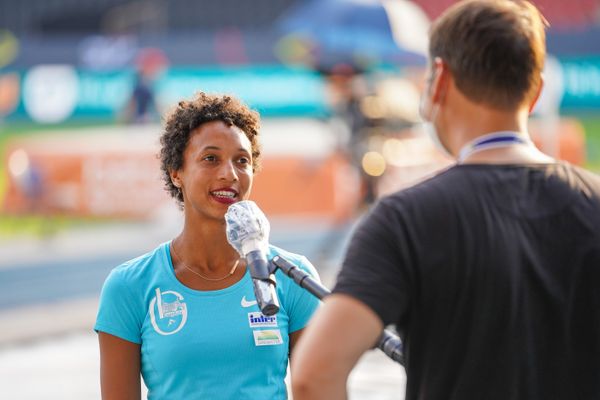 Deutsche Meisterin im Weitsprung Malaika Mihambo (LG Kurpfalz) am 09.08.2020 waehrend den deutschen Leichtathletik-Meisterschaften 2020 im Eintracht-Stadion in Braunschweig an Tag 2 (Nachmittags-Session)