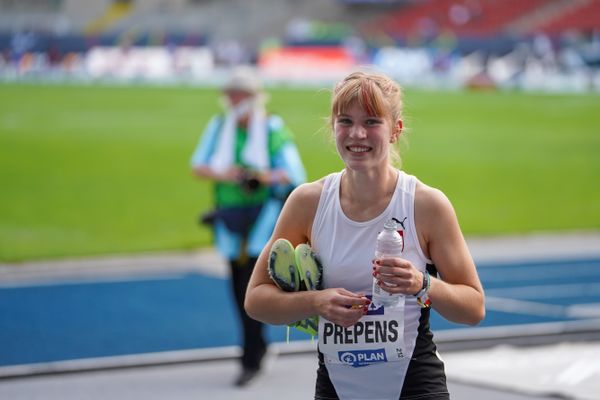 Talea Prepens (TV Cloppenburg) im 200m Finale am 09.08.2020 waehrend den deutschen Leichtathletik-Meisterschaften 2020 im Eintracht-Stadion in Braunschweig an Tag 2 (Nachmittags-Session)