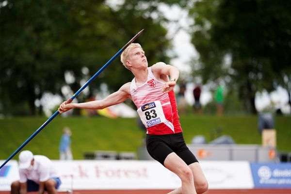 Torben Prepens (TV Cloppenburg) im Speerwurf;Deutsche Leichtathletik-Mehrkampfmeisterschaften (Tag 1) am 22.08.2020 in Vaterstetten (Bayern)