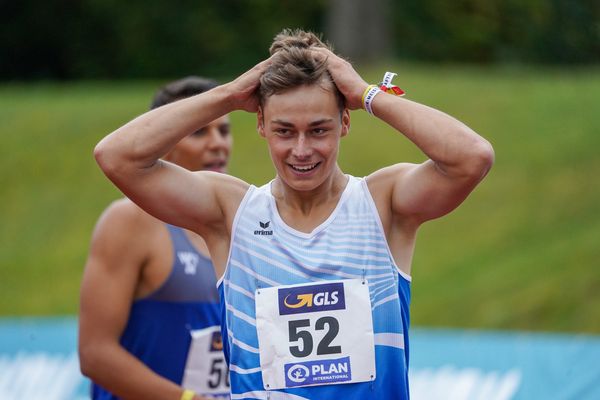 Martin Kratz (TV Gelnhausen) schnellster ueber 100m;Deutsche Leichtathletik-Mehrkampfmeisterschaften (Tag 2) am 22.08.2020 in Vaterstetten (Bayern)