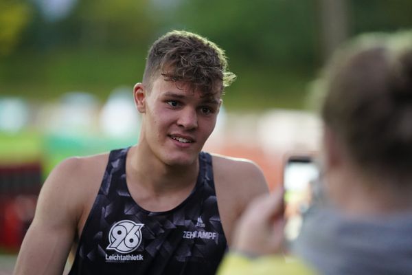 Deutscher U20 Mehrkampfmeister Marcel Meyer (Hannover 96) im Interview;Deutsche Leichtathletik-Mehrkampfmeisterschaften (Tag 2) am 22.08.2020 in Vaterstetten (Bayern)