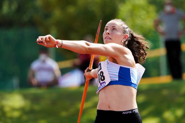 Angela Stockert (SpVgg. Auerbach/Streitheim) beim Speerwurf; Deutsche Leichtathletik-Mehrkampfmeisterschaften (Tag 3) am 23.08.2020 in Vaterstetten (Bayern)