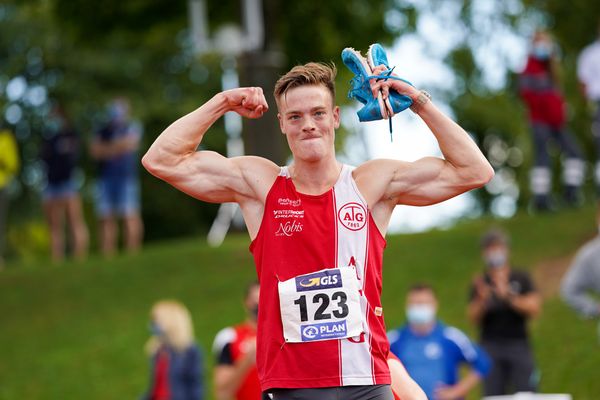 Deutscher U23 Mehrkampfmeister Jannis Wolff (Aachener TG);Deutsche Leichtathletik-Mehrkampfmeisterschaften (Tag 3) am 23.08.2020 in Vaterstetten (Bayern)