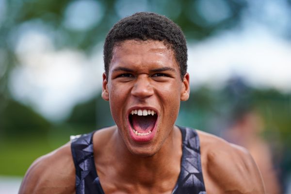 Deutscher Mehrkampfmeister Malik Diakite (Hannover 96); Deutsche Leichtathletik-Mehrkampfmeisterschaften (Tag 3) am 23.08.2020 in Vaterstetten (Bayern)
