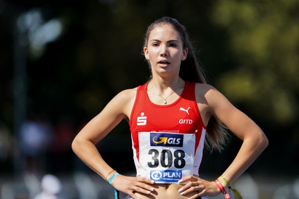 Anna Malia Hense (LG Olympia Dortmund) beim 400m Vorlauf am 04.09.2020 waehrend den deutschen Leichtathletik-Jugendmeisterschaften im Frankenstadion in Heilbronn (Tag1)