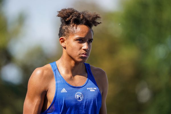 Malik Skupin-Alfa (LG Offenburg) am 04.09.2020 waehrend den deutschen Leichtathletik-Jugendmeisterschaften im Frankenstadion in Heilbronn (Tag1)