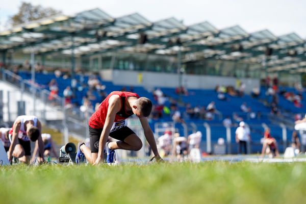 Florian Kroll (LG Osnabrueck) im 400m Vorlauf am 04.09.2020 waehrend den deutschen Leichtathletik-Jugendmeisterschaften im Frankenstadion in Heilbronn (Tag1)