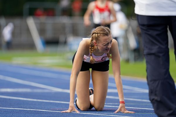 Nele Heymann (TuS Haren) nach dem 1500m Vorlauf am 04.09.2020 waehrend den deutschen Leichtathletik-Jugendmeisterschaften im Frankenstadion in Heilbronn (Tag1)