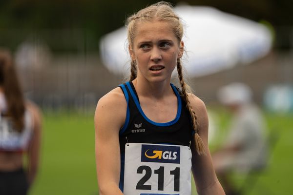 Ronja Funck (TV Jahn Walsrode) nach den 2000m Hindernis am 04.09.2020 waehrend den deutschen Leichtathletik-Jugendmeisterschaften im Frankenstadion in Heilbronn (Tag1)