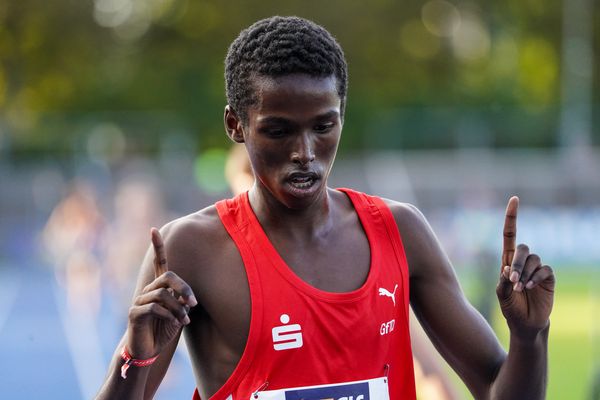 Yassin Mohumed (LG Olympia Dortmund) am 04.09.2020 waehrend den deutschen Leichtathletik-Jugendmeisterschaften im Frankenstadion in Heilbronn (Tag1)