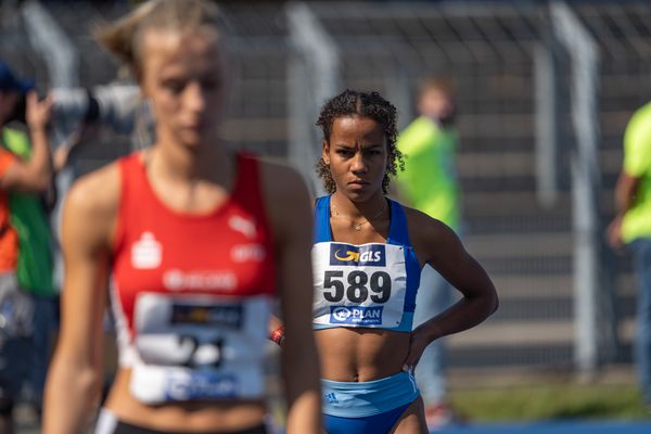 Hannah Omer (Rukeli Trollmann e. V.) am 05.09.2020 waehrend den deutschen Leichtathletik-Jugendmeisterschaften im Frankenstadion in Heilbronn (Tag2)