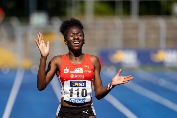 Brenda Cataria-Byll (LG Olympia Dortmund) im 400m Finale am 05.09.2020 waehrend den deutschen Leichtathletik-Jugendmeisterschaften im Frankenstadion in Heilbronn (Tag2)