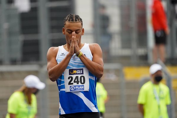 Jordan Gordon (OTB Osnabrueck) ueber 400m Huerden am 05.09.2020 waehrend den deutschen Leichtathletik-Jugendmeisterschaften im Frankenstadion in Heilbronn (Tag2)