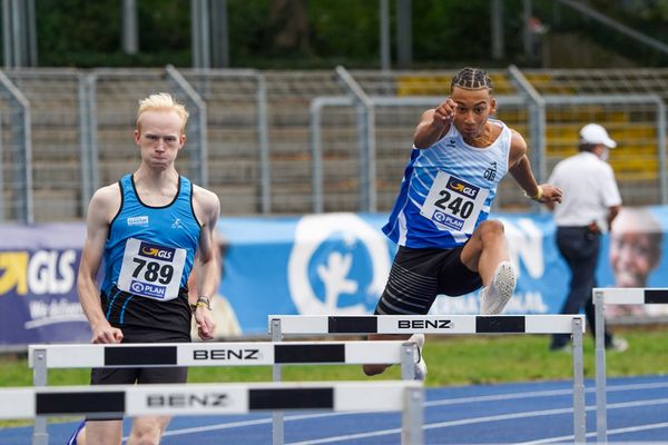 Jordan Gordon (OTB Osnabrueck) ueber 400m Huerden am 05.09.2020 waehrend den deutschen Leichtathletik-Jugendmeisterschaften im Frankenstadion in Heilbronn (Tag2)