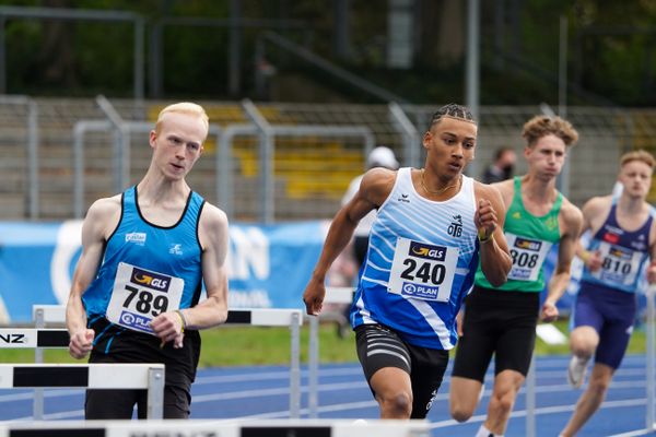 Jordan Gordon (OTB Osnabrueck) ueber 400m Huerden am 05.09.2020 waehrend den deutschen Leichtathletik-Jugendmeisterschaften im Frankenstadion in Heilbronn (Tag2)