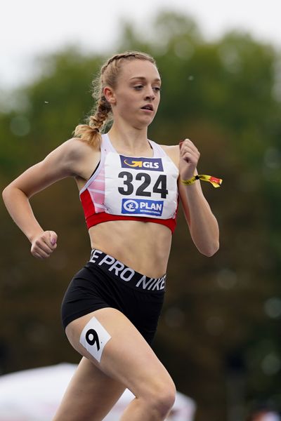 Nele Heymann (TuS Haren) im 1500m Finale am 05.09.2020 waehrend den deutschen Leichtathletik-Jugendmeisterschaften im Frankenstadion in Heilbronn (Tag2)