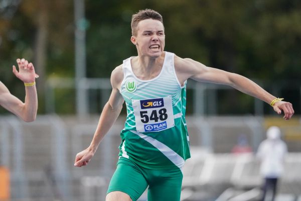 Deutscher U18 Jugendmeister ueber 200m Tobias Morawietz (VfL Wolfsburg) am 05.09.2020 waehrend den deutschen Leichtathletik-Jugendmeisterschaften im Frankenstadion in Heilbronn (Tag2)