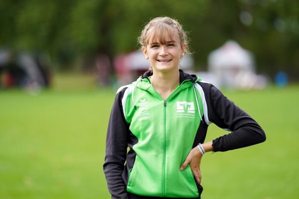 Portrait von Christina Lahrs (TSV Wehdel), deutsche U18 Meisterin im Speerwurf, am 06.09.2020 waehrend den deutschen Leichtathletik-Jugendmeisterschaften im Frankenstadion in Heilbronn (Tag 3)