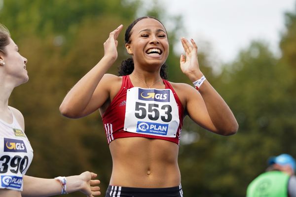 Laura Raquel Mueller (Unterlaender LG) am 06.09.2020 waehrend den deutschen Leichtathletik-Jugendmeisterschaften im Frankenstadion in Heilbronn (Tag 3)