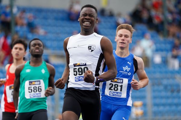 Chidera Onuoha (THC Bruehl) am 06.09.2020 waehrend den deutschen Leichtathletik-Jugendmeisterschaften im Frankenstadion in Heilbronn (Tag 3)