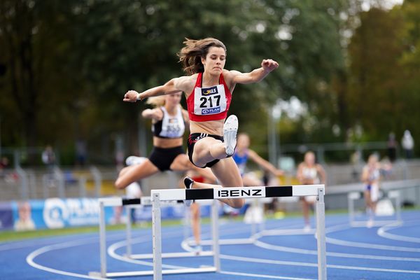 Anne Gebauer (VfL Eintracht Hannover) ueber 400m Huerden am 06.09.2020 waehrend den deutschen Leichtathletik-Jugendmeisterschaften im Frankenstadion in Heilbronn (Tag 3)