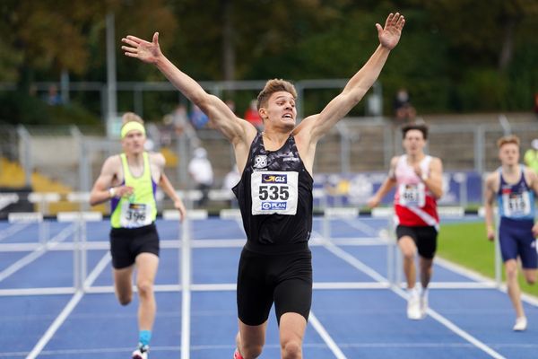 Marcel Meyer (Hannover 96) gewinnt die 400m Huerden der U20 am 06.09.2020 waehrend den deutschen Leichtathletik-Jugendmeisterschaften im Frankenstadion in Heilbronn (Tag 3)