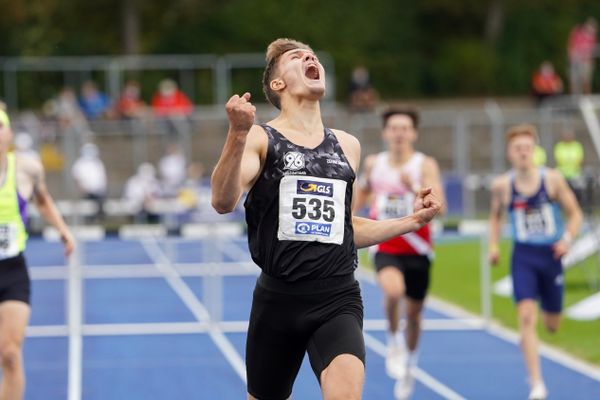 Marcel Meyer (Hannover 96) gewinnt die 400m Huerden der U20 am 06.09.2020 waehrend den deutschen Leichtathletik-Jugendmeisterschaften im Frankenstadion in Heilbronn (Tag 3)