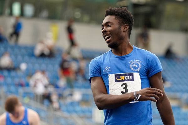 James Adebola (OSC Berlin) am 06.09.2020 waehrend den deutschen Leichtathletik-Jugendmeisterschaften im Frankenstadion in Heilbronn (Tag 3)