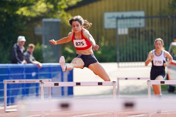 Anne Gebauer (VfL Eintracht Hannover) gewinnt ueber 400m Huerden der Frauen am 12.09.2020 waehrend den niedersaechsischen Leichtathletik-Landesmeisterschaften im Erika-Fisch-Stadion in Hannover (Tag 1)