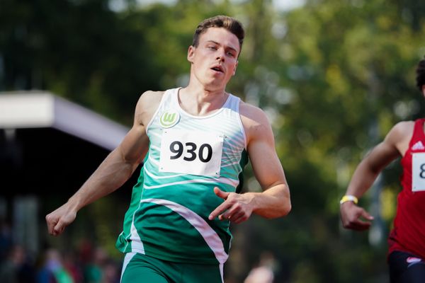 Michel Meissner (VfL Wolfsburg) gewinnt die 100m der Maenner am 12.09.2020 waehrend den niedersaechsischen Leichtathletik-Landesmeisterschaften im Erika-Fisch-Stadion in Hannover (Tag 1)