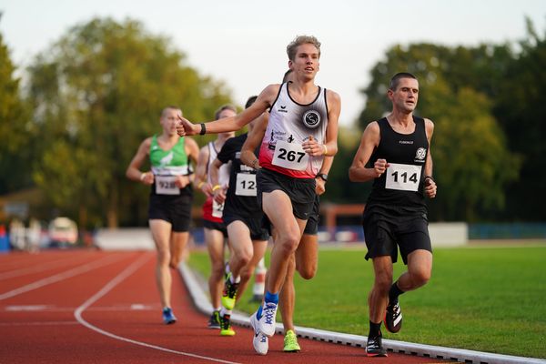 Mattis Dietrich (Lueneburger SV) am 12.09.2020 waehrend den niedersaechsischen Leichtathletik-Landesmeisterschaften im Erika-Fisch-Stadion in Hannover (Tag 1)