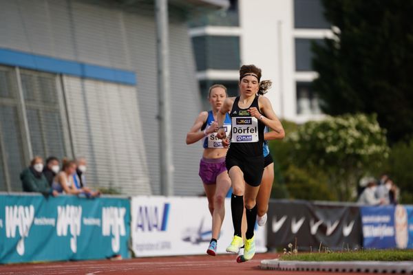 Blanka Doerfel (SCC Berlin) am 01.05.2021 waehrend der Deutschen Meisterschaften Langstrecke im Otto-Schott-Sportzentrum in Mainz