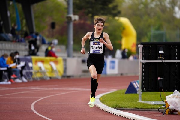 Blanka Doerfel (SCC Berlin) am 01.05.2021 waehrend der Deutschen Meisterschaften Langstrecke im Otto-Schott-Sportzentrum in Mainz