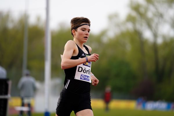 Blanka Doerfel (SCC Berlin) am 01.05.2021 waehrend der Deutschen Meisterschaften Langstrecke im Otto-Schott-Sportzentrum in Mainz
