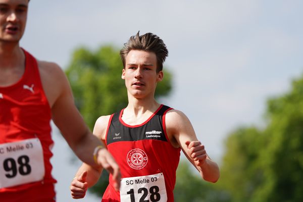 Florian Kroll (LG Osnabrueck) ueber 200m am 29.05.2021 waehrend des Frank Ruediger Sportfestes auf dem Carl-Starcke-Platz in Melle