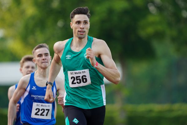 Fabian Riegelsberger (SV Werder Bremen) ueber 800m am 29.05.2021 waehrend des Frank Ruediger Sportfestes auf dem Carl-Starcke-Platz in Melle